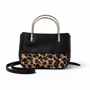 Chateau Y2k Black Faux Leather Animal Print Leopard Bag Crossbody Purse